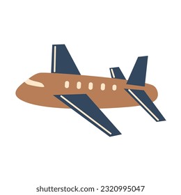airplane cartoon sticker. in flat design