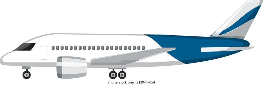 An airplane in cartoon style isolated illustration