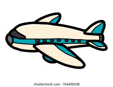 airplane / cartoon vector and illustration, hand drawn style, isolated on white background.