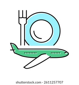 airplane catering color icon vector. airplane catering sign. isolated symbol illustration