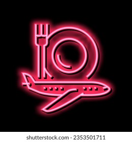 airplane catering neon light sign vector. airplane catering illustration