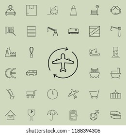 Airplane circle arrow icon. logistics icons universal set for web and mobile