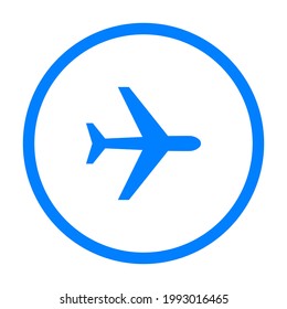 Airplane and circle on white