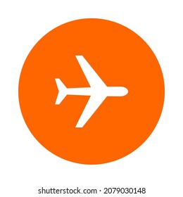 Airplane and circle on white