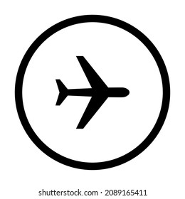 Airplane and circle on white