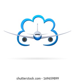 airplane and cloud