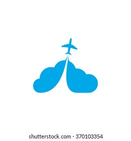 Airplane Cloud Vector