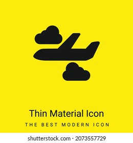 Airplane With Clouds minimal bright yellow material icon