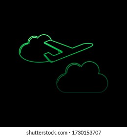 airplane in the clouds nolan icon. Simple thin line, outline vector of Airport icons for ui and ux, website or mobile application