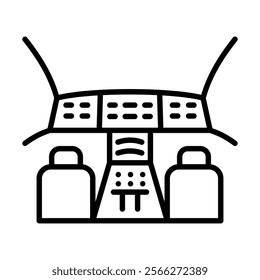 Airplane Cockpit icon line vector illustration