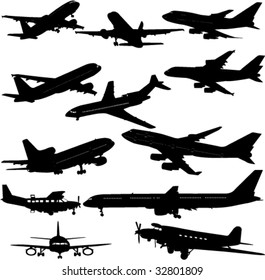 airplane collection 1 - vector