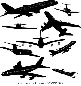 airplane collection 3 - vector