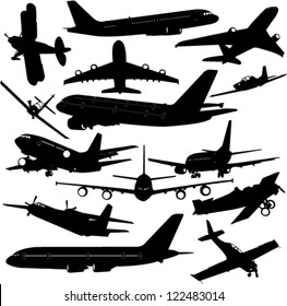 airplane collection - vector