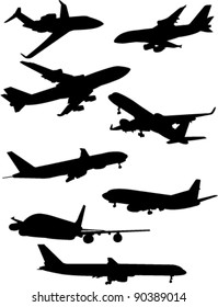 airplane collection vector