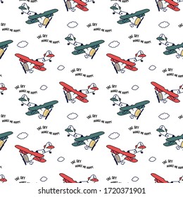 airplane color cloud text line pattern tee illustartion art vector