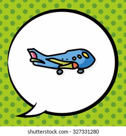 airplane color doodle, speech bubble