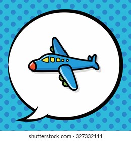 airplane color doodle, speech bubble
