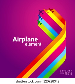 airplane colored background takeoff