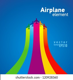 airplane colored background takeoff