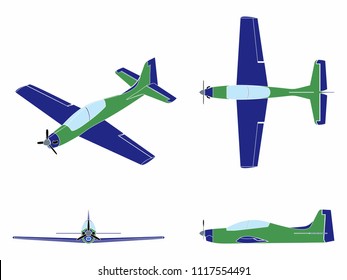 Airplane colored. Without outline.