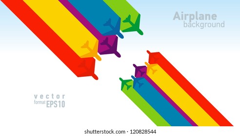 airplane colorful background takeoff