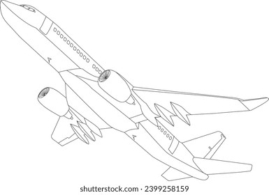 Airplane coloring page for kids