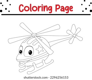 Airplane coloring page for kids. Coloring page for kids in black outline. planes vector illustration