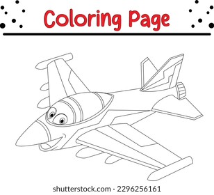 Airplane coloring page for kids. Coloring page for kids in black outline. planes vector illustration