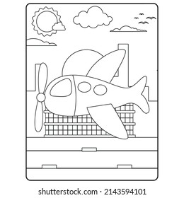 Airplane Coloring pages For Kids