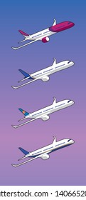 Airplane colors vector illustration fly