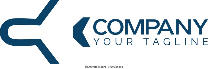 Airplane Company Logo, with line and Letter C