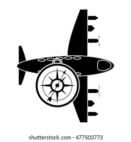 airplane and compass icon