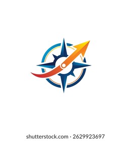 Ilustración vectorial de icono de brújula de avión