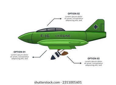 Airplane concept for infographic with 3 steps, options, parts or processes. Business data visualization.
