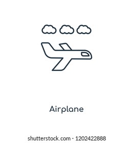 Airplane concept line icon. Linear Airplane concept outline symbol design. This simple element illustration can be used for web and mobile UI/UX.