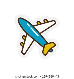 Airplane concept line icon. Simple element illustration. Airplane concept outline symbol design. Can be used for web and mobile UI/UX . Modern vector style