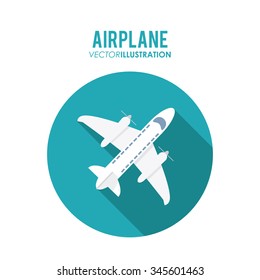 Airplane concept over circle design, vector illustration 10 eps graphic.