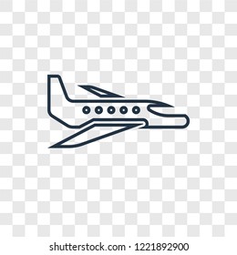 Airplane concept vector linear icon isolated on transparent background, Airplane concept transparency concept in outline style
