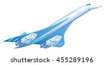 Airplane Concorde a supersonic passenger airliner. Isolated vector illustration