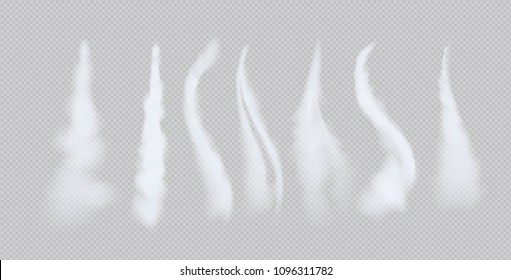 Airplane condensation trail or smoky effect. Vector illustration.