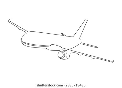  dibujo de línea continua de avión