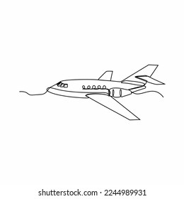 airplane continuous line art white background
