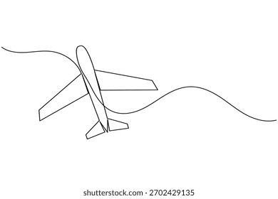 Airplane continuous line drawing with simple minimalist business concept