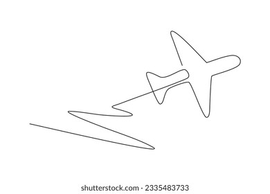 Airplane continuous line vector illustration