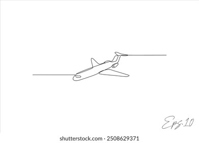 ilustração do vetor de linha contínua do avião