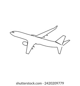 Airplane Continuous Single Line art Vectors and Illustrations design.