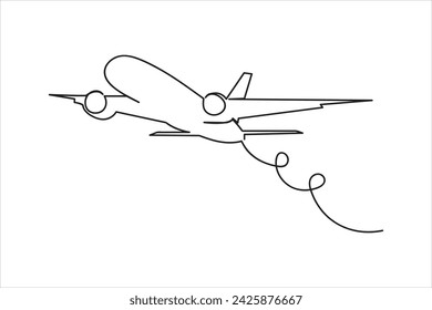 Airplane Continuous Single Line art Vectors Illustration design.