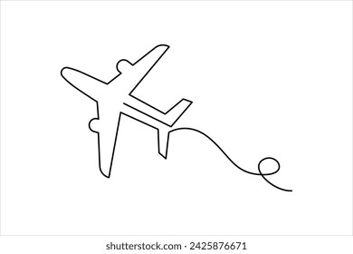 Airplane Continuous Single Line art Vectors Illustration design.