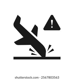 Airplane crash icon concept isolated on white background. Vector illustration
