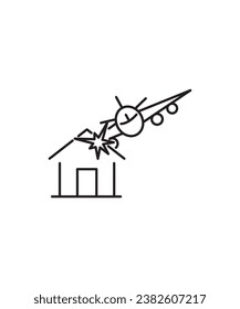 icono de caída de avión, icono de mejor línea vector.